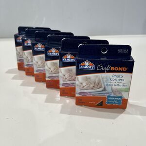 6  Elmer's CraftBond Black Photo Corners Self-Stick  Acid Free Photo Safe 250 ea
